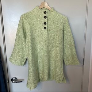 Soft Surroundings Textured Slouchy Nubby Sweater Tunic Style #25928 Green Size ?